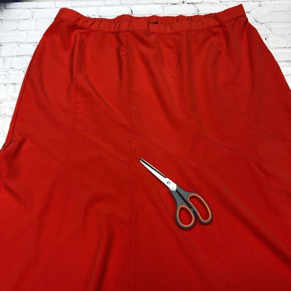 Catherines Black Label Women Skirt Plus Size 3X Flare Midi Red B242 -14 - Picture 2 of 16